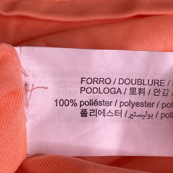 NWT. Zara Neon Oranges Draped Mini Dress. Size L. - Picture 7 of 10